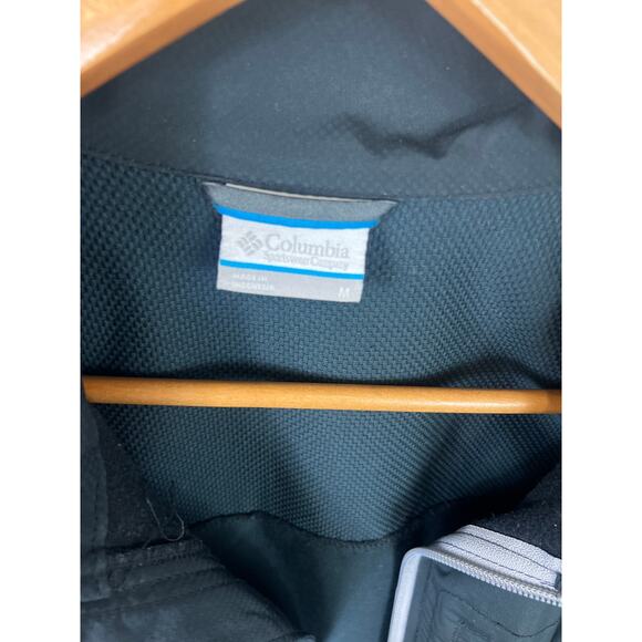 Columbia Men's Full Zip Windbreaker Jacket Long Sleeve Black Size M - Picture 2 of 4